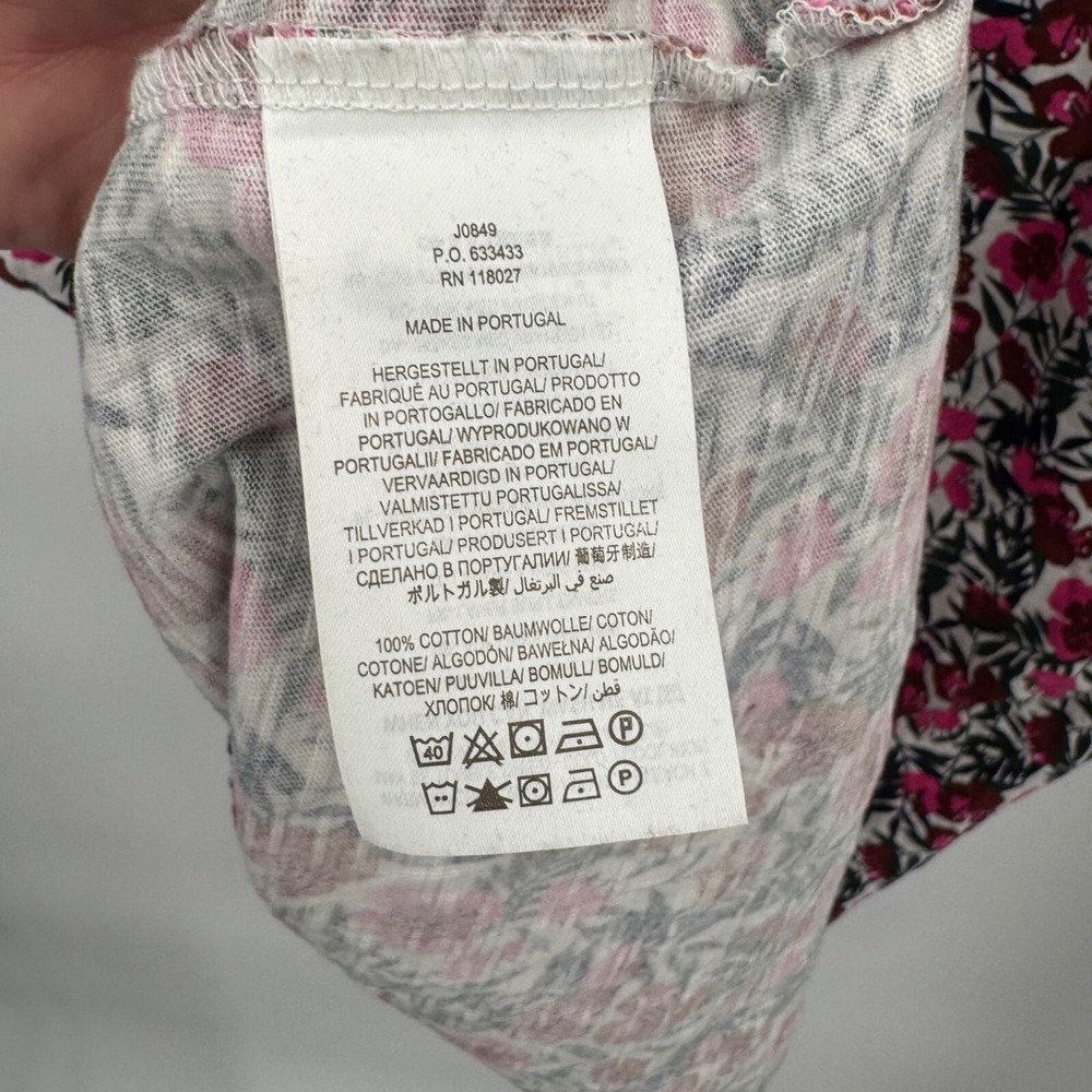 Boden Florrie Jersey Dress Women 4R White Pink Flower Print Cotton Pockets Fairy - Picture 9 of 9